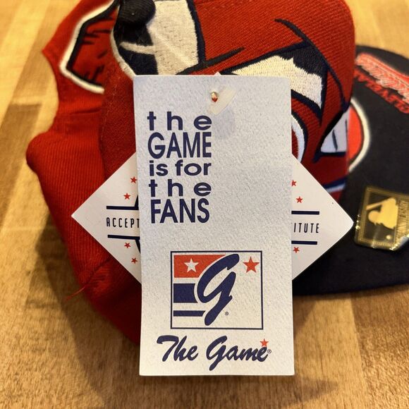 VINTAGE NWT 90' CLEVELAND INDIANS BIG INDIAN HEAD MLB BLUE/RED WOOL SNAPBACK - Picture 8 of 11